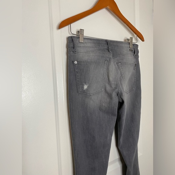 DL1961 Florence Instasculpt distressed high rise skinny jeans in grey wash - Picture 7 of 12
